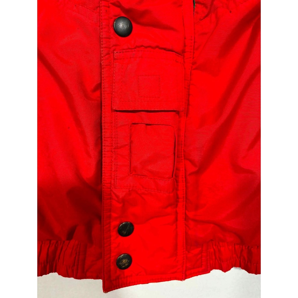 Vintage Kids M 10-12 Colorblock Ski Jacket Red Purple Green Retro 90s Puffer - Picture 5 of 12